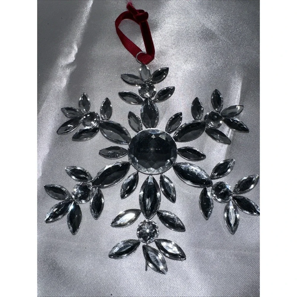 Pier One Snowflake Ornament Shiny Gem bling Decoration